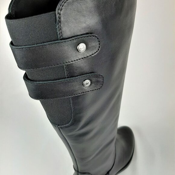 Knee High Black Boot with Buckles - Picture 7 of 10